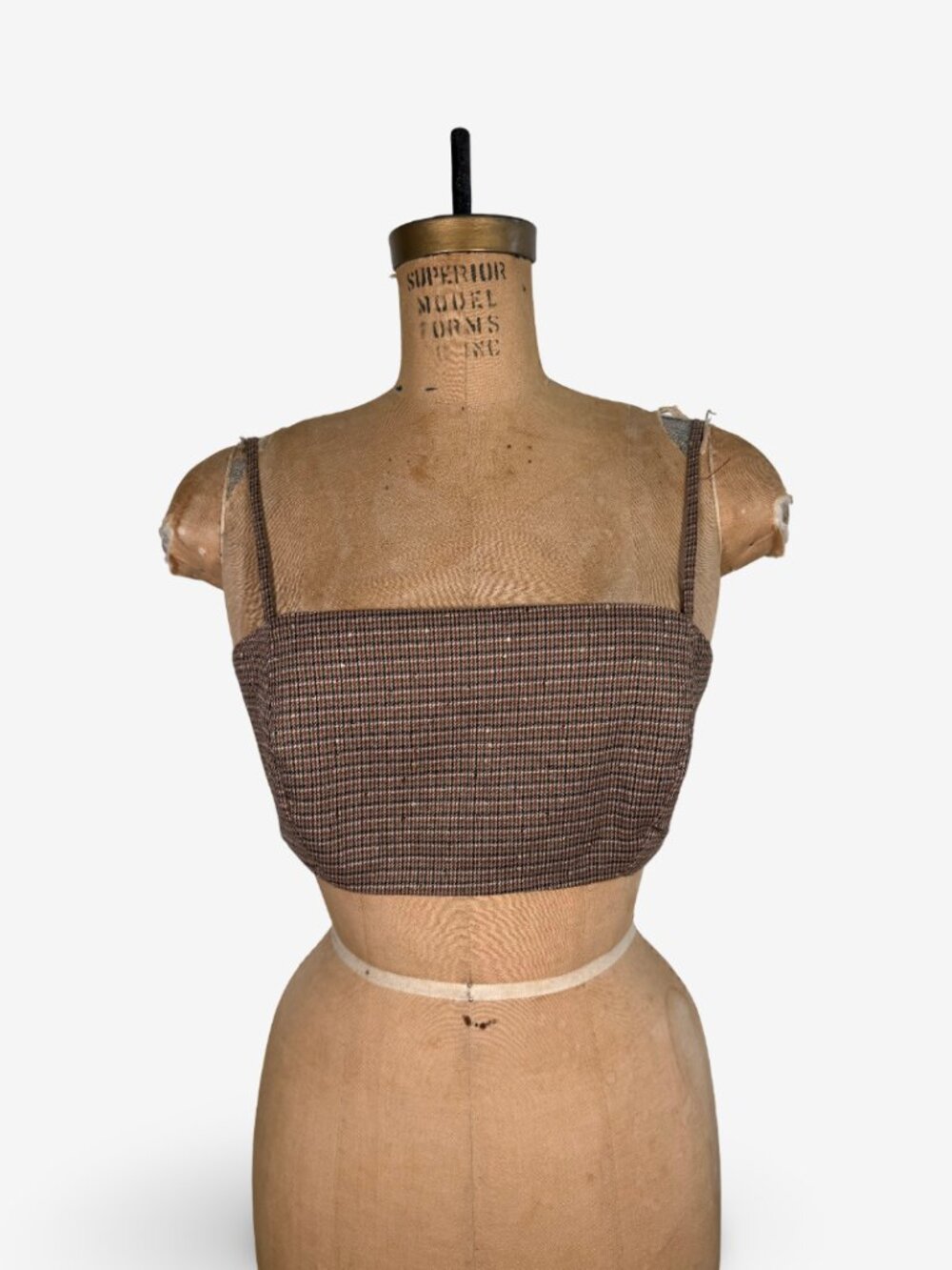 Maison d'Amélie Glitter Plaid Bralette Cropped Top